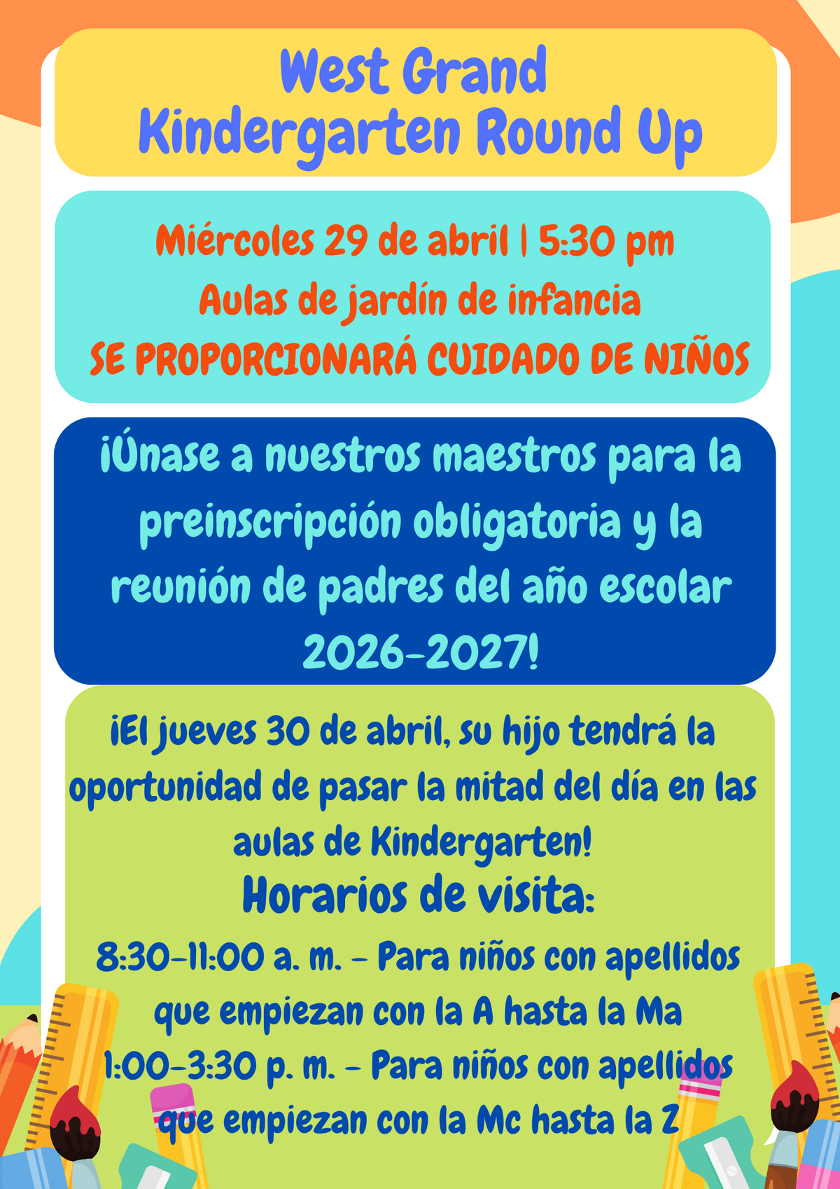 Jornada de inscripción para el jardín de infancia
